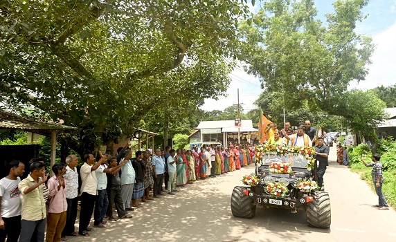 Tripura BJP president Abhishek Debroy visits Sepahijala (South) district, holds organizational meeting.
